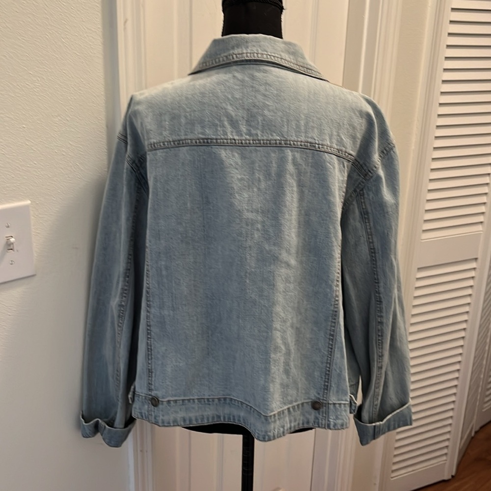 Chico’s 3 denim jean jacket - Picture 3 of 7